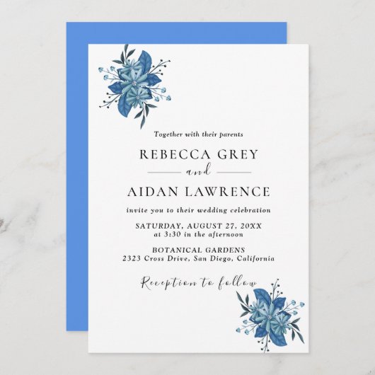 植物性素朴ユーカリの結婚緑の魅力 招待状 (正面/裏面)