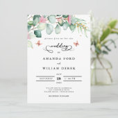 植物性素朴ユーカリ植樹フォトズ結婚ーズ 招待状 (スタンド正面)