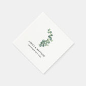 植物性素朴ユーカリ緑結婚草 スタンダードカクテルナプキン (角)
