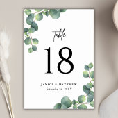 植物性素朴ユーカリ緑結婚草 テーブルナンバー