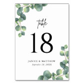 植物性素朴ユーカリ緑結婚草 テーブルナンバー (正面)