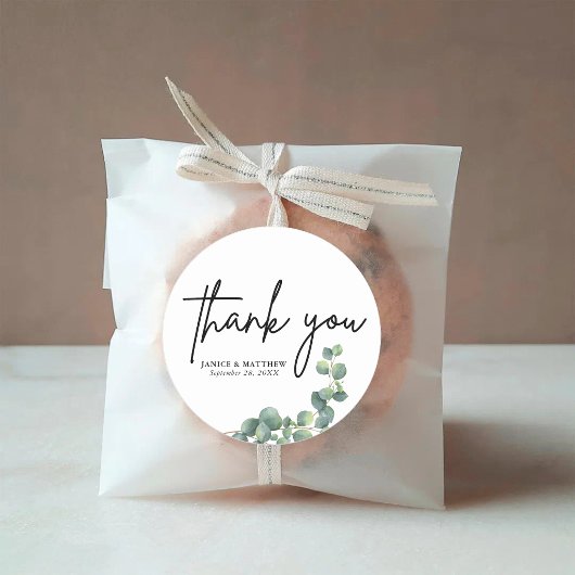 植物性素朴ユーカリ緑結婚草 ラウンドシール