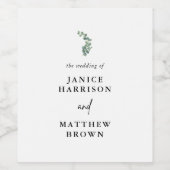 植物性素朴ユーカリ緑結婚草 ワインラベル (シングルラベル)