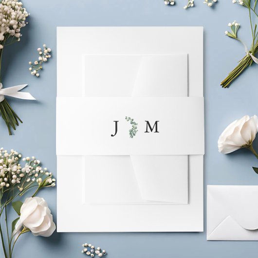 植物性素朴ユーカリ緑結婚草 招待状ベリーバンド