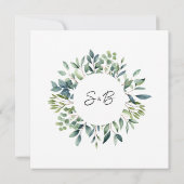 植物性素朴ユーカリ緑結婚草 招待状 (裏面)