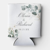 植物性素朴ユーカリ緑結婚草 缶クーラー (正面)