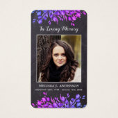 植物性素朴悔やみや弔慰記念祈りの言葉カード (正面)