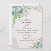 植物性素朴植樹ユーカリ結婚ス 招待状 (正面)