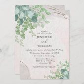 植物性素朴植樹ユーカリ結婚ス 招待状 (正面/裏面)