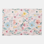 植物性素朴水彩花名字 キッチンタオル (横)