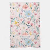 植物性素朴水彩花名字 キッチンタオル (縦)