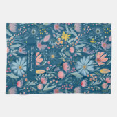 植物性素朴水彩花名字 キッチンタオル (横)