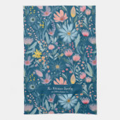 植物性素朴水彩花名字 キッチンタオル (縦)