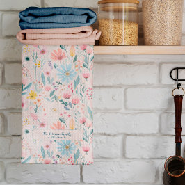 植物性素朴水彩花名字 キッチンタオル