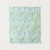 植物性素朴水色勾配植物花 タペストリー (正面)