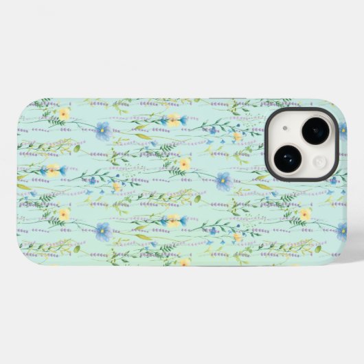 植物性素朴水色勾配植物花 Case-Mate iPhoneケース (裏面 (横))
