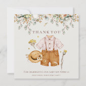 植物性素朴男の赤ちゃんシャワーサンキューカード サンキューカード (正面)