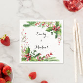 植物性結婚ナプキン赤い緑の水色 スタンダードカクテルナプキン (インサイチュ)