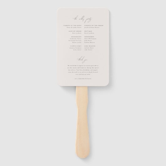 植物性結婚式 プログラム ハンドファン (裏面)