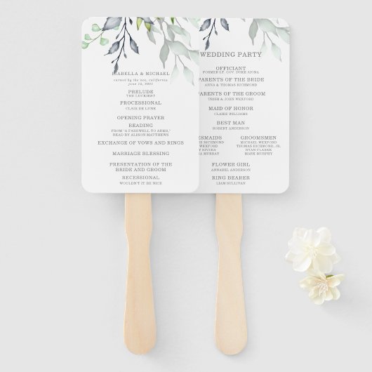 植物性結婚式 プログラム ハンドファン (正面&裏面)