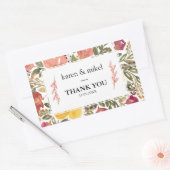 植物性絵画開花結婚ズ 長方形シール (封筒)