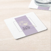 植物性綿花ラベンダー結婚ズ スクエアペーパーコースター (アングル)