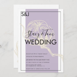 植物性綿花ラベンダー結婚ズ 招待状