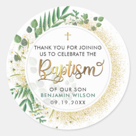 植物性緑と金ゴールドバプテスマありがとう ラウンドシール