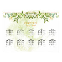 植物性緑と金ゴールド結婚結晶のポスター