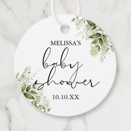 植物性緑のフローラニュートラルベビーシャワー フェイバータグ (正面)