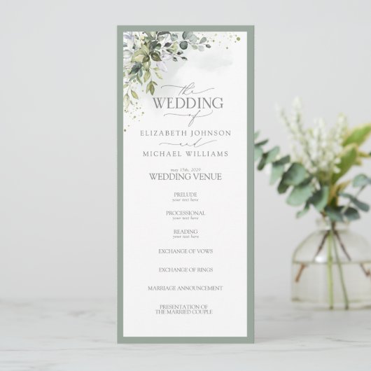 植物性緑のフローラ水の色結婚の プログラム (スタンド正面)