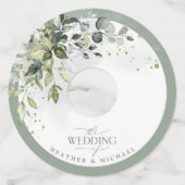 植物性緑のフローラ水の色結婚の ワイングラスタグ (裏面)