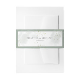 植物性緑のフローラ水の色結婚の 招待状ベリーバンド