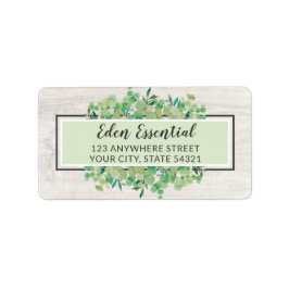 植物性緑のユーカリ&ウッドアドレス ラベル