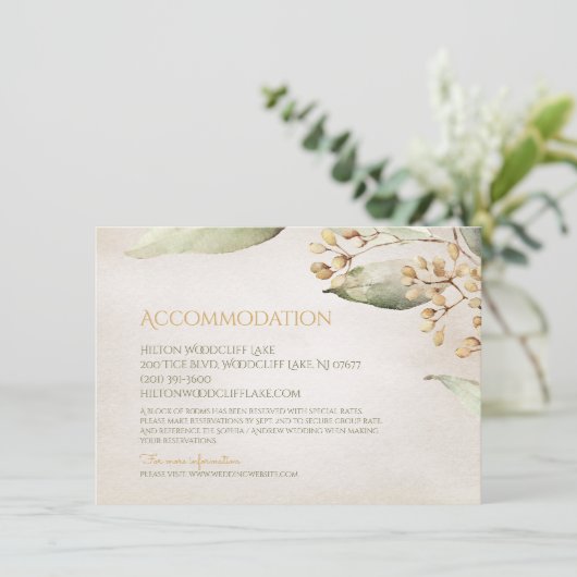 植物性緑のヴィンテージ素朴な宿泊施設 エンクロージャーカード (スタンド正面)