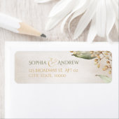 植物性緑のヴィンテージ素朴な差出人住所 ラベル (インサイチュ)