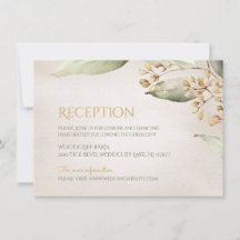 植物性緑のヴィンテージ素朴な披露宴カード