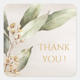 植物性緑のヴィンテージ素朴な結婚式の引き出物 スクエアシール