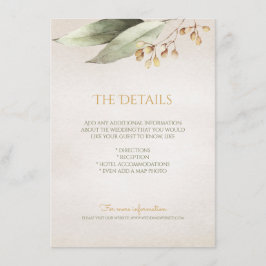 植物性緑のヴィンテージ素朴な詳細カード エンクロージャーカード