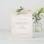 植物性緑のヴィンテージ素朴な詳細カード エンクロージャーカード (スタンド正面)