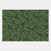 植物性緑の赤と緑のクリスマス ラッピングペーパーシート (正面2)