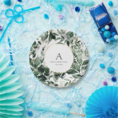 植物性緑エレガントブライダルブランチ ペーパープレート (パーティー)