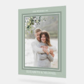 植物性緑フローラ水彩写真結婚ズ アクリルサイン (傾斜)