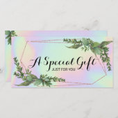 植物性緑ホログラフィックギフト証書 (正面/裏面)