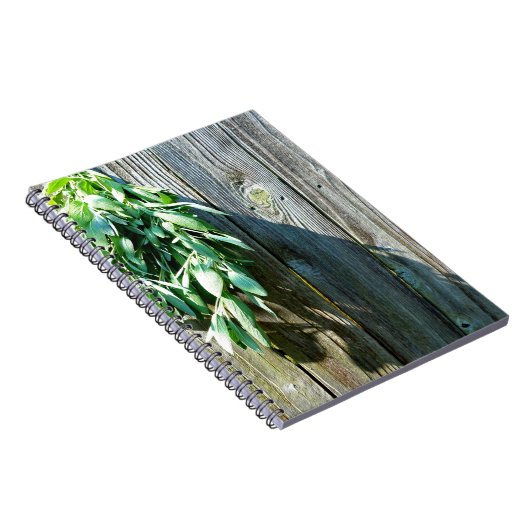 植物性緑動揺して草の木目 ノートブック (右側)