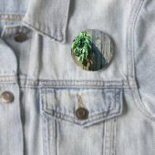 植物性緑動揺して草の木目 缶バッジ (インサイチュ)
