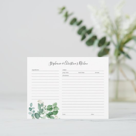 植物性緑化編集可能レシピカードテンプレート 案内ポストカード (スタンド正面)