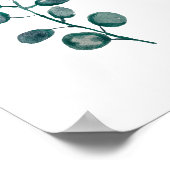 植物性緑植物水彩絵画色 ポスター (角)