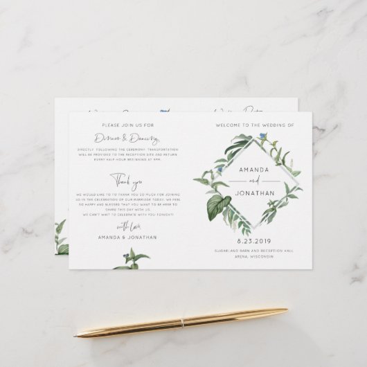 植物性緑結婚式 プログラム冊子 (正面/裏面インサイチュ)