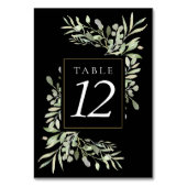 植物性緑結婚草の黒いテーブル番号 テーブルナンバー (正面)